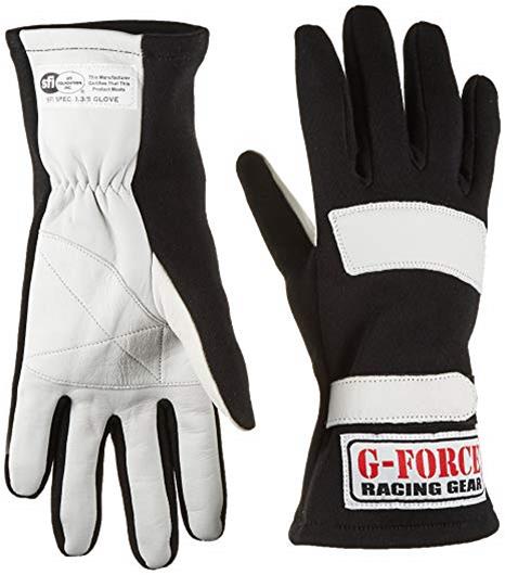G-FORCE GF G5 RaceGrip Gloves 4101MEDBK Driving Gloves, RaceGrip, 2 Layers, Leather/Nomex®, Black, SFI 3.3/5, Medium, Pair thumbnail 2