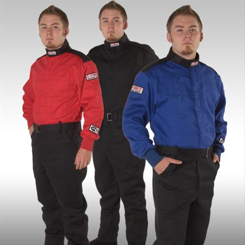 G-FORCE GF125 Driving Suits 4125CSMBU Suit, GF125, One-Piece, Single Layer, Pyrovatex, Youth Small, Blue Top, Black Bottom, Each thumbnail 3