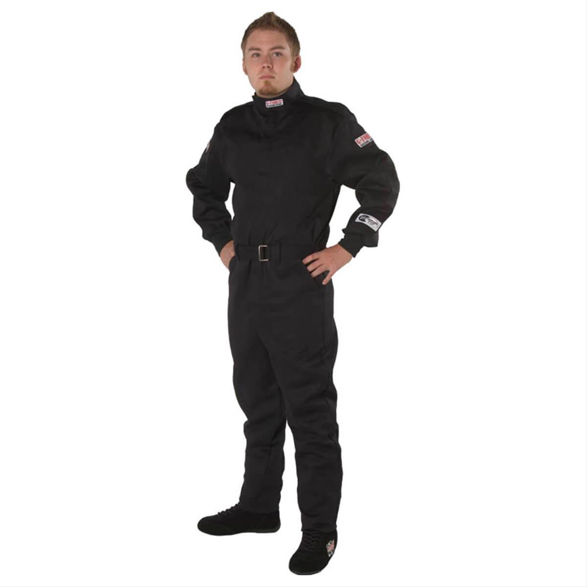 G-FORCE GF125 Driving Suits 4125CMDBK Suit, GF125, One-Piece, Single Layer, Pyrovatex, Youth Medium, Black Top, Black Bottom, Each