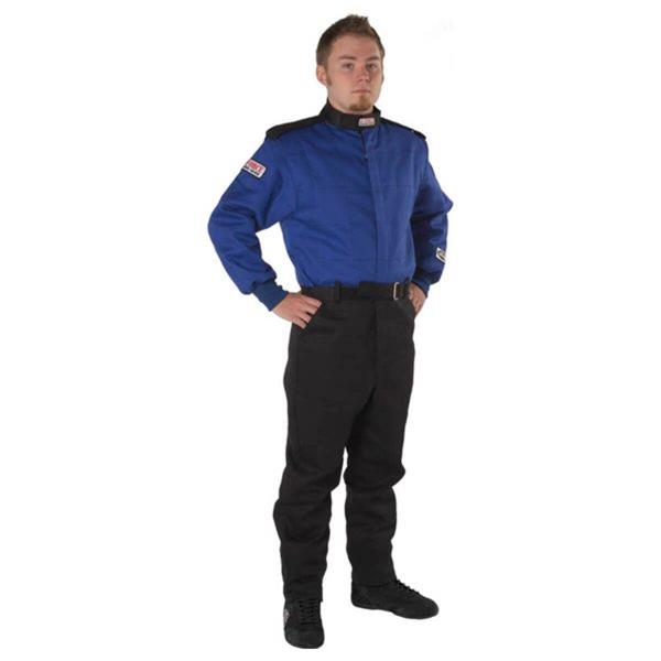 G-FORCE GF525 Driving Suits 4525SMLBU Suit, GF525, One-Piece, Multiple Layer, Pyrovatex, Small, Blue Top, Black Bottom, Each thumbnail 2