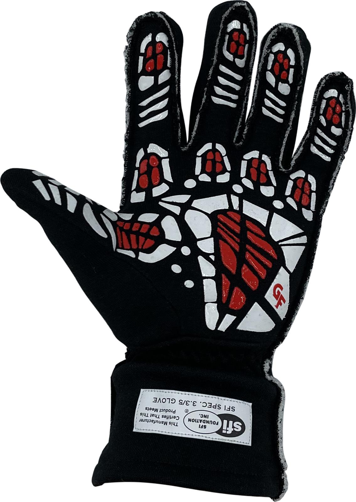 G-FORCE G-Limit RS Racing Gloves 54000CSMBK Driving Gloves, Racing, 2 Layers, Nomex®, Black, SFI 3.3/5, Youth Small, Pair