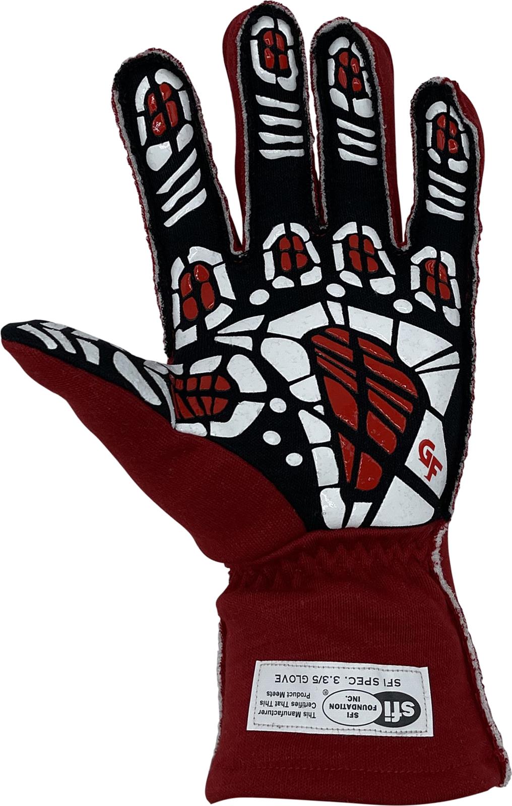 G-FORCE G-Limit RS Racing Gloves 54000XXSRD Driving Glove, RS, Extra-Extra-Small, Two Layered, SFI 3.3/5, Nomex, Red, Pair thumbnail 2