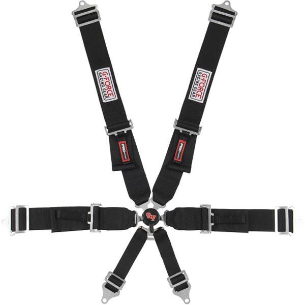 G-FORCE Camlock 6-Point Harness 7001BK Harness, Complete, Camlock, 6-Point, Individual-Type, Bolt-In, Floor/Roll Bar Mount, Black, Each thumbnail 2