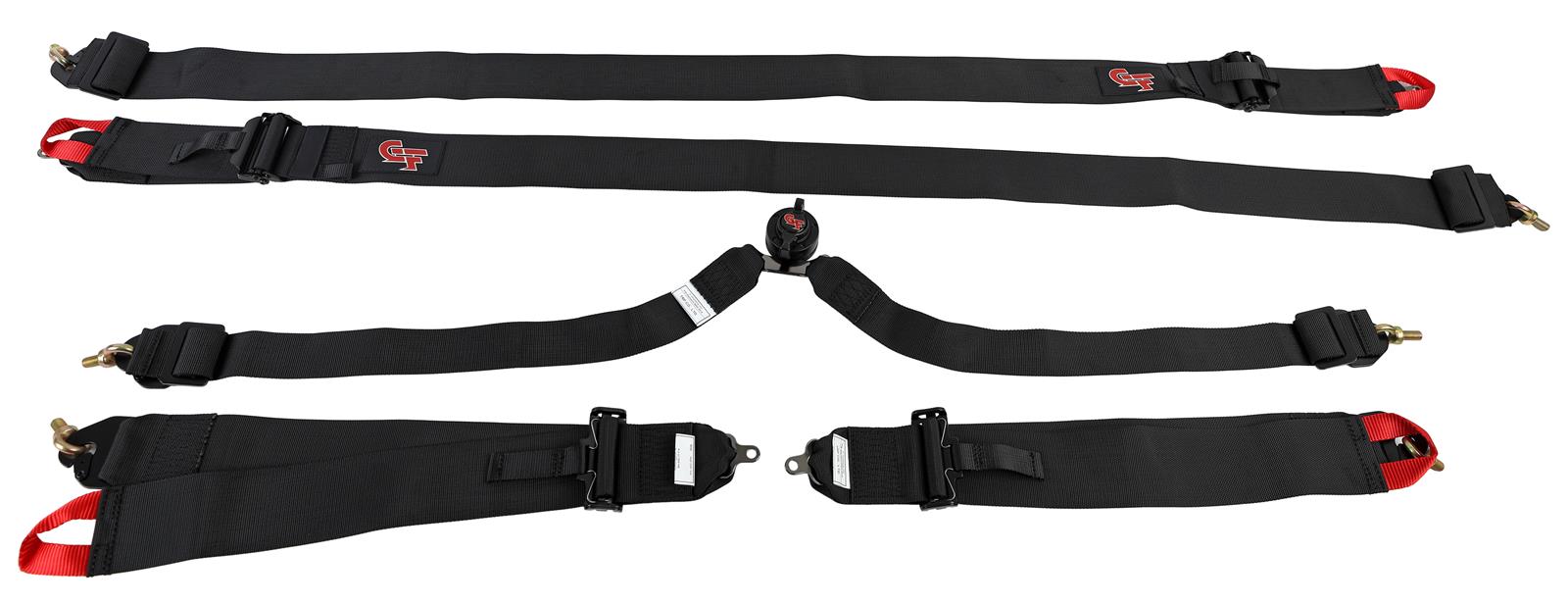 G-FORCE Pro Series Camlock 6-Point Harness 7620BK Harness, Camlock, Complete, 6-point, Pull Down, Floor Mount, Black, Each thumbnail 2