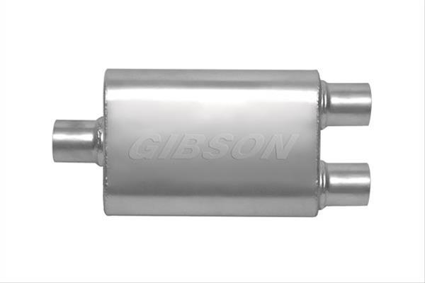 Gibson CFT Superflow Center/Dual Oval Muffler - 4x9x13in/2.25in Inlet/2.25in Outlet - Stainless thumbnail 2