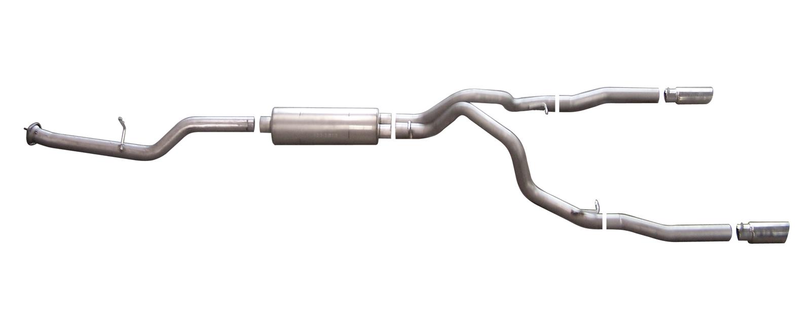 Gibson 07-09 Chevrolet Silverado 2500 HD LT 6.0L 2.25in Cat-Back Dual Split Exhaust - Stainless