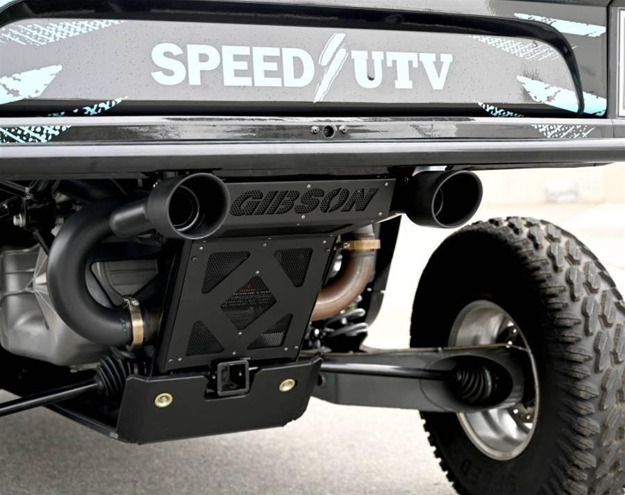 Gibson UTV Dual Tip Cat-Back Exhaust Systems for 2022-2024 YXZ1000R, YXZ1000R SS, SS XT-R - 92010 System, Stainless Steel, Black Ceramic Coated, Tips, Slant, Rolled Edge, Louvered/Chambered Muffler, Yamaha, Kit thumbnail 2