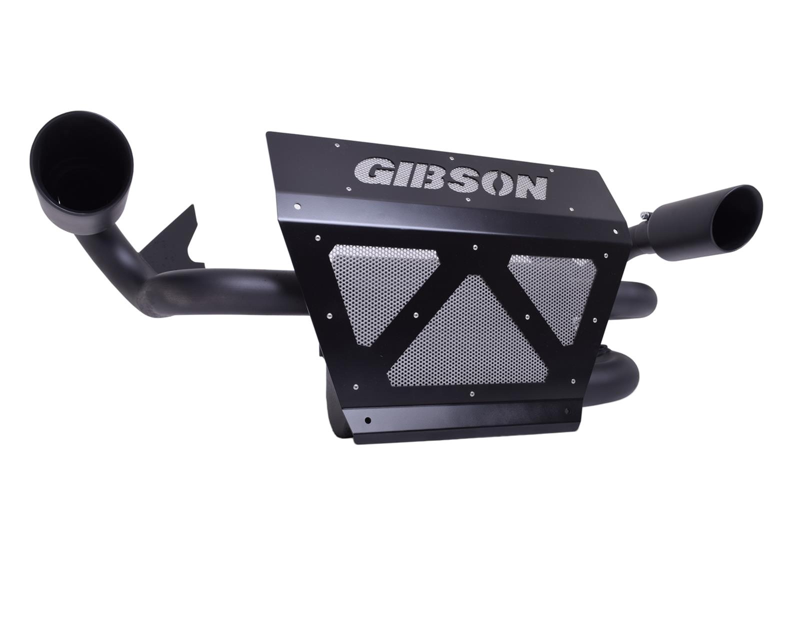 Gibson Side X Performance Slip On 409 Stainless Steel Inch Muffler 98038 Muffler, Side, Oval, Steel, Black Ceramic Coated, Black Ceramic Coated Tip, Polaris, Each