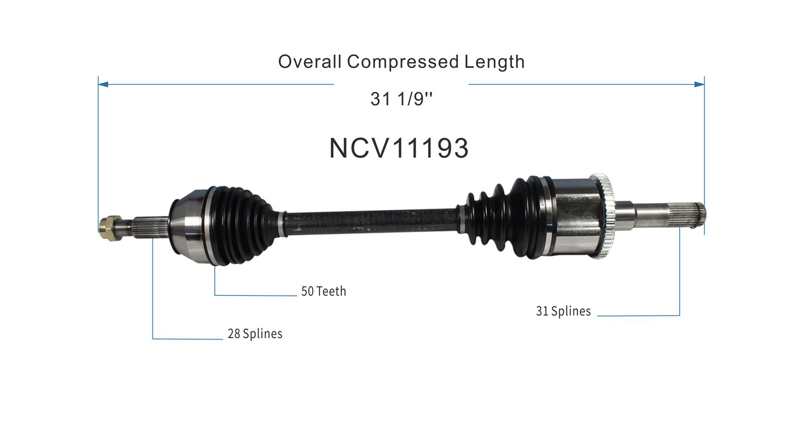 GSP North America Co Inc. NCV11193 GSP New CV Axle Assemblies