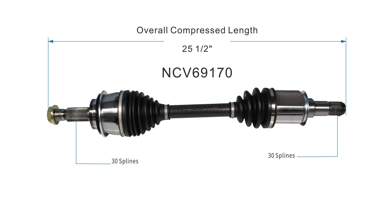 ny101/A1230-4/ GSP North America Co Inc. NCV69170 GSP New CV Axle Assemblies