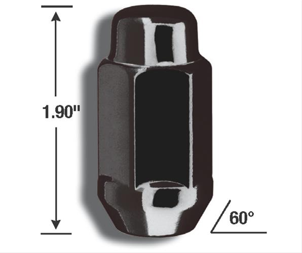 Gorilla Lug Nuts 41147XLBC Nuts, M14 x 1.5 RH, Conical Seat, 60 degree, Black, Set of 4
