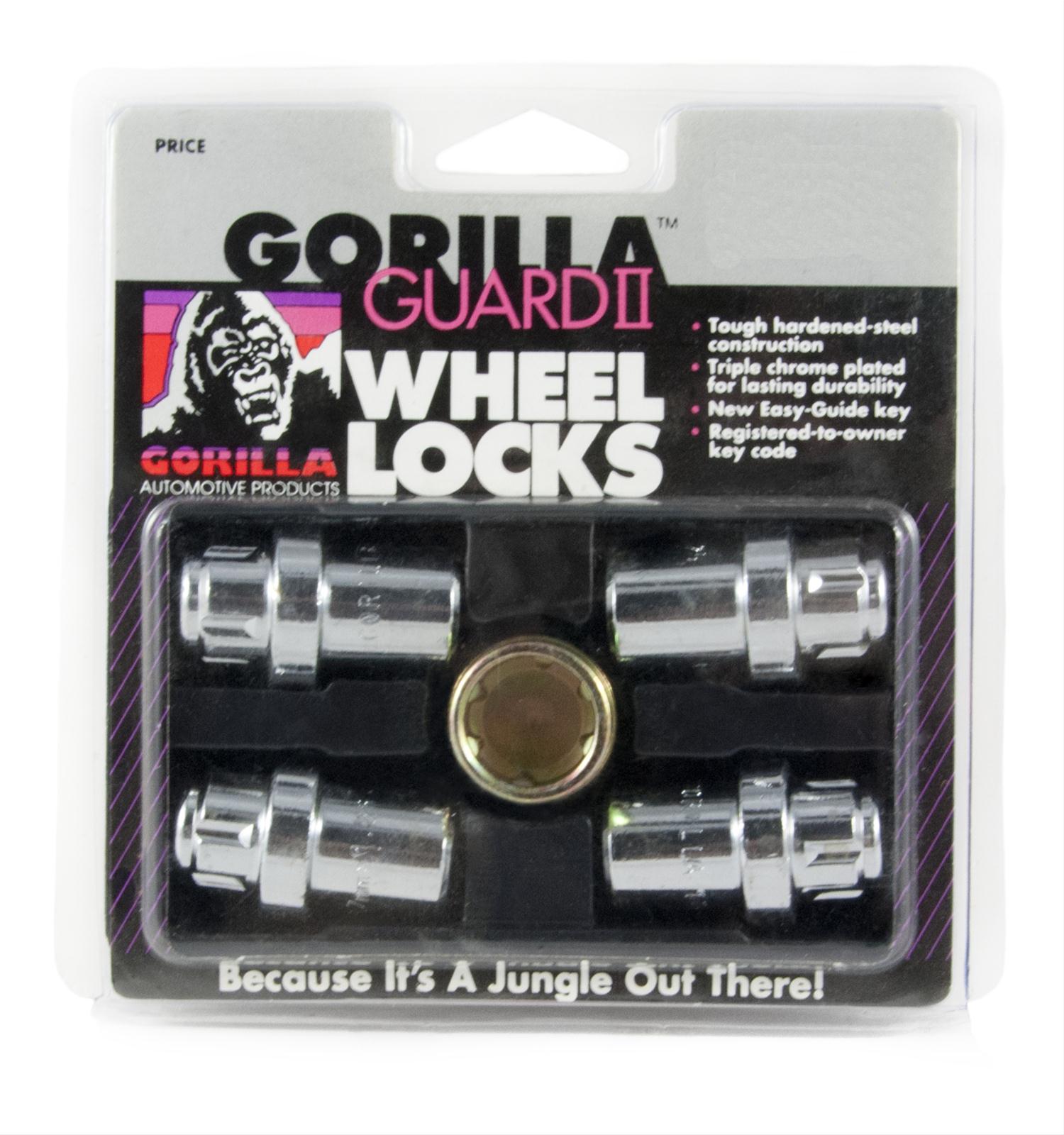 Set of 4 7/16 Thread Size Gorilla Automotive 63671N Chrome Standard Mag Gorilla Guard II Wheel Locks 