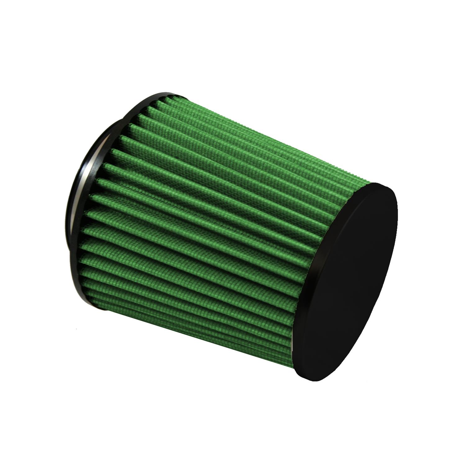 Green Filter High Performance Factory Replacement Air Filters 2411 Filter, Conical Flanged, Woven Cotton, Green, 3.250 in. Inlet Flange, 6.00 in. Length, Each