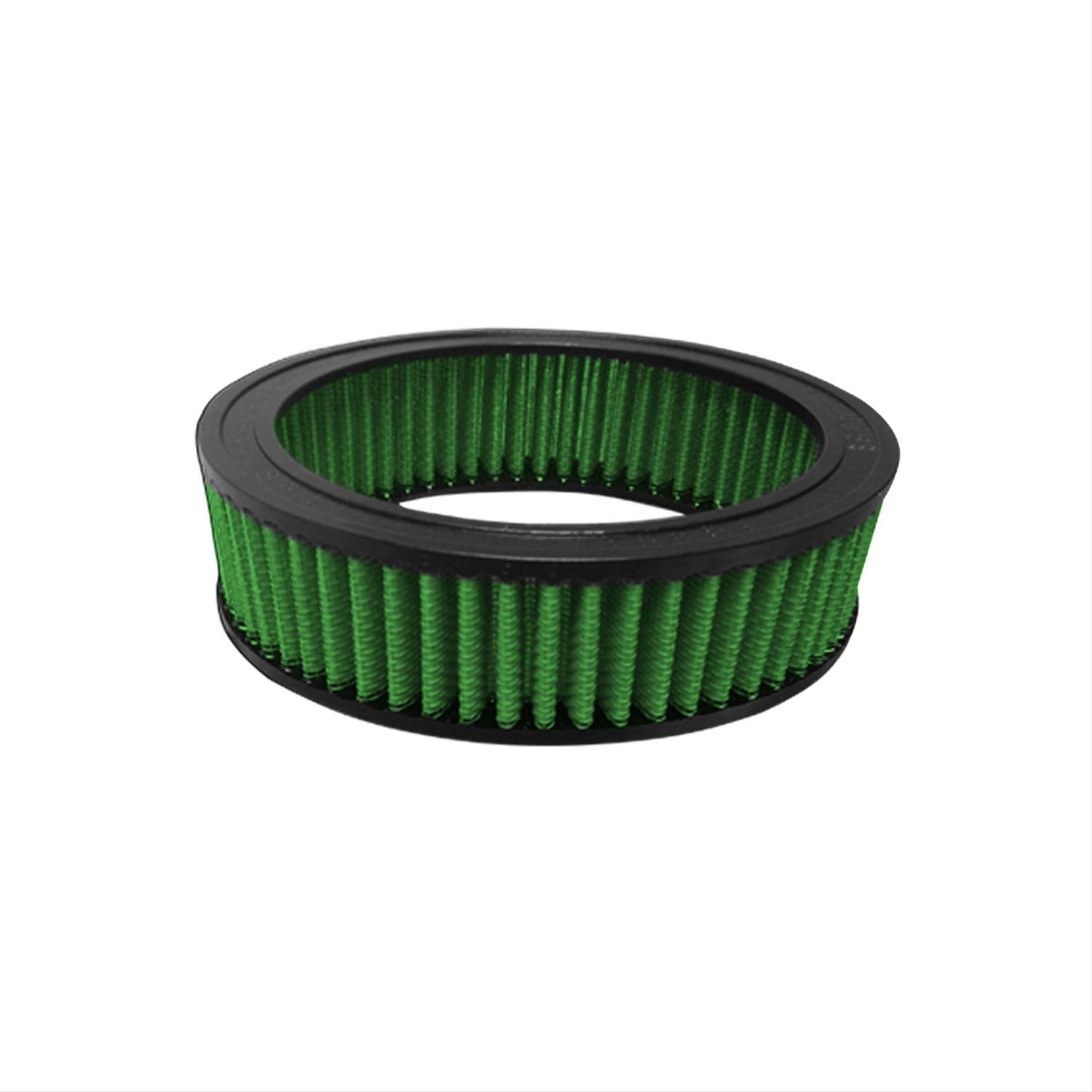 Green Filter High Performance Universal Air Filters 2433 Filter, Round, Woven Cotton, Green, 5.00 in. Diameter, 1.88 in. Height, Each