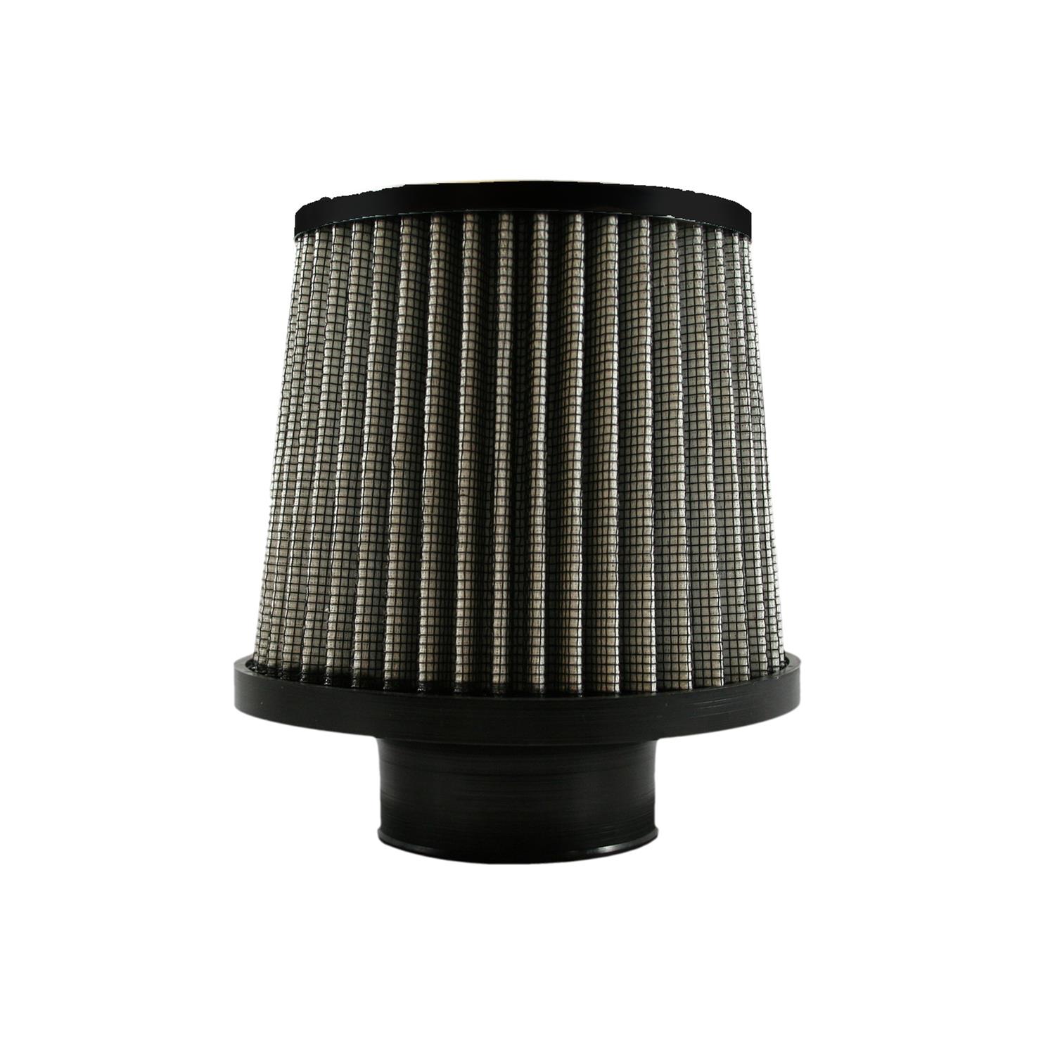 Green Filter High Performance Universal Air Filters 2881 Filter, Conical Flanged, Woven Cotton, White, 2.50 in. Inlet Flange Diameter, 5.00 in. Length, Each