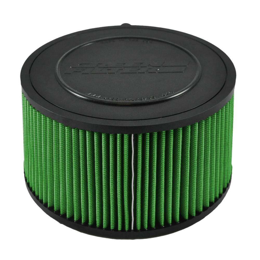 Green Filter High Performance Factory Replacement Air Filters 7228 Filter, Round, Cotton Gauze, Green, 8.70 in. Diameter, 5.38 in. Height, Ford, Mazda, Each