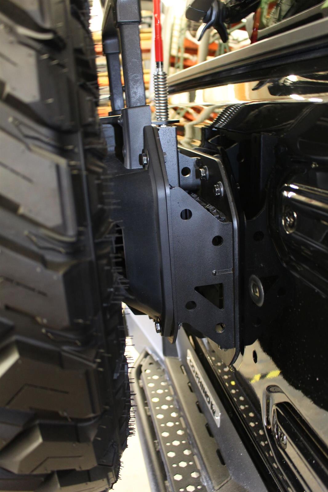 View of For 2018+ Jeep Wrangler JL Rear Spare Tire License Plate Bracket ...