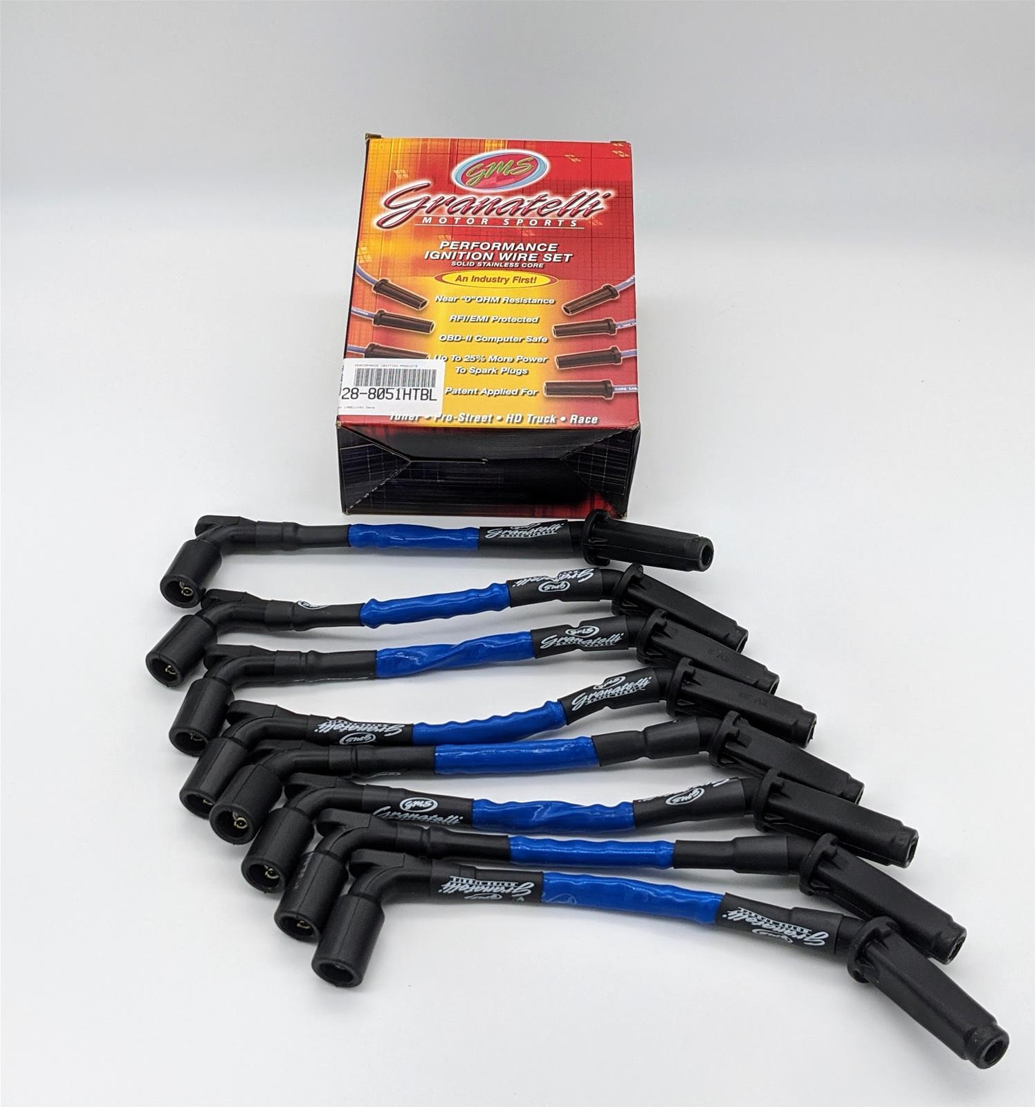Granatelli 20-23 GM LT2 6.2L Hi-Perf Coil-Near-Plug Wire Connector Kit w/Blue Jacket/Black Sleeve
