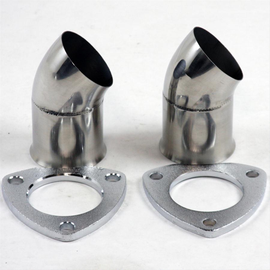 Granatelli 2.5in 304SS Turn Down w/3-Bolt Flange & Gaskets (Pair)
