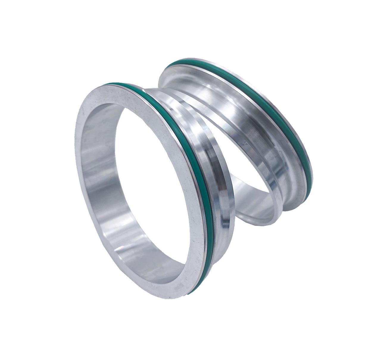 Granatelli Aluminum Dual Seal Clamp 3.5in Weld-on Ferrule Set