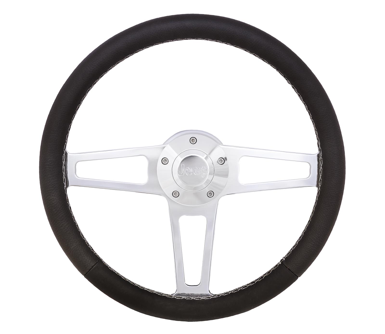 Grant 1914 T Series Polished Steering Wheel Jeep Logo Grant 1914 T Series Polished Steering Wheel Jeep Logo