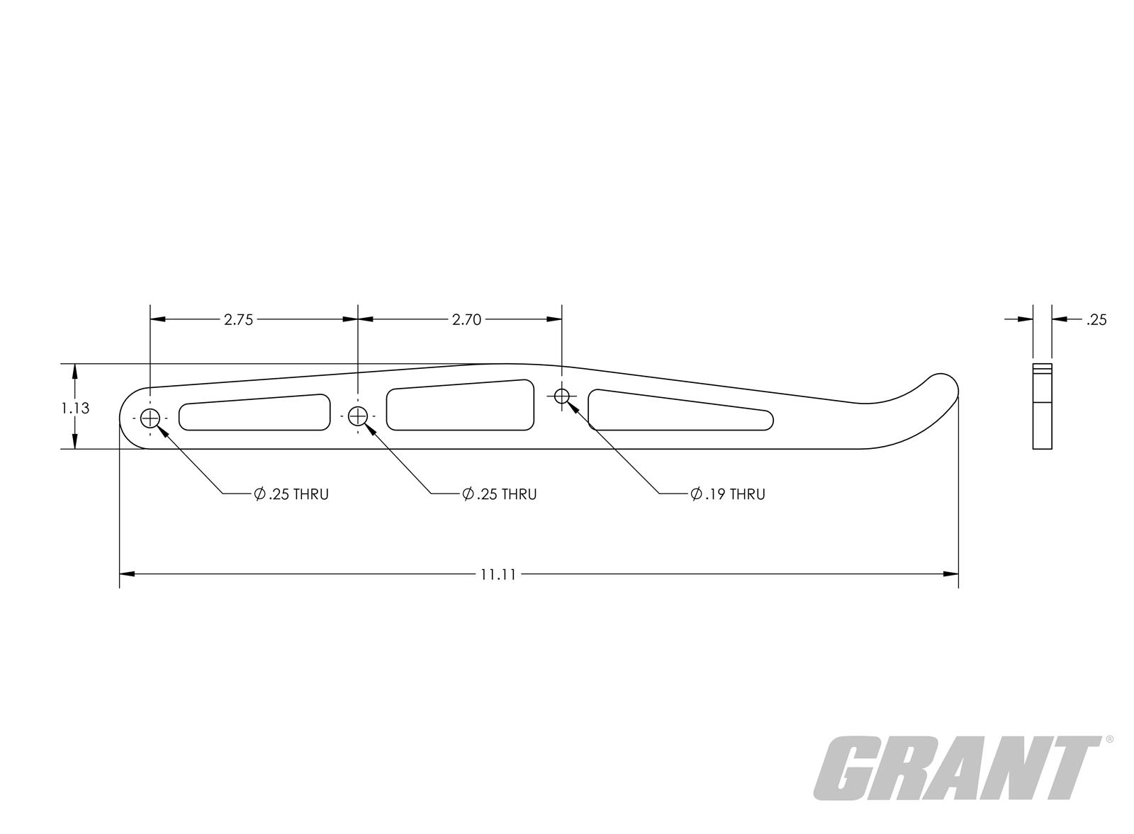 Grant Parachute Handles 251 Parachutte Handle, Carbon Fiber 11" Parachutte Handle 6mm thumbnail 2