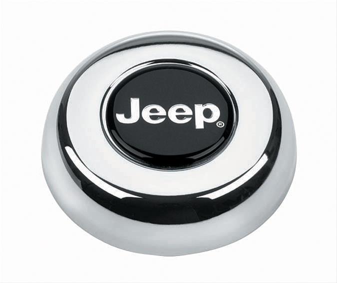 Grant Horn Buttons 5695 Button, Steel, Chrome, Classic, Challenger Series, Jeep Logo, Each