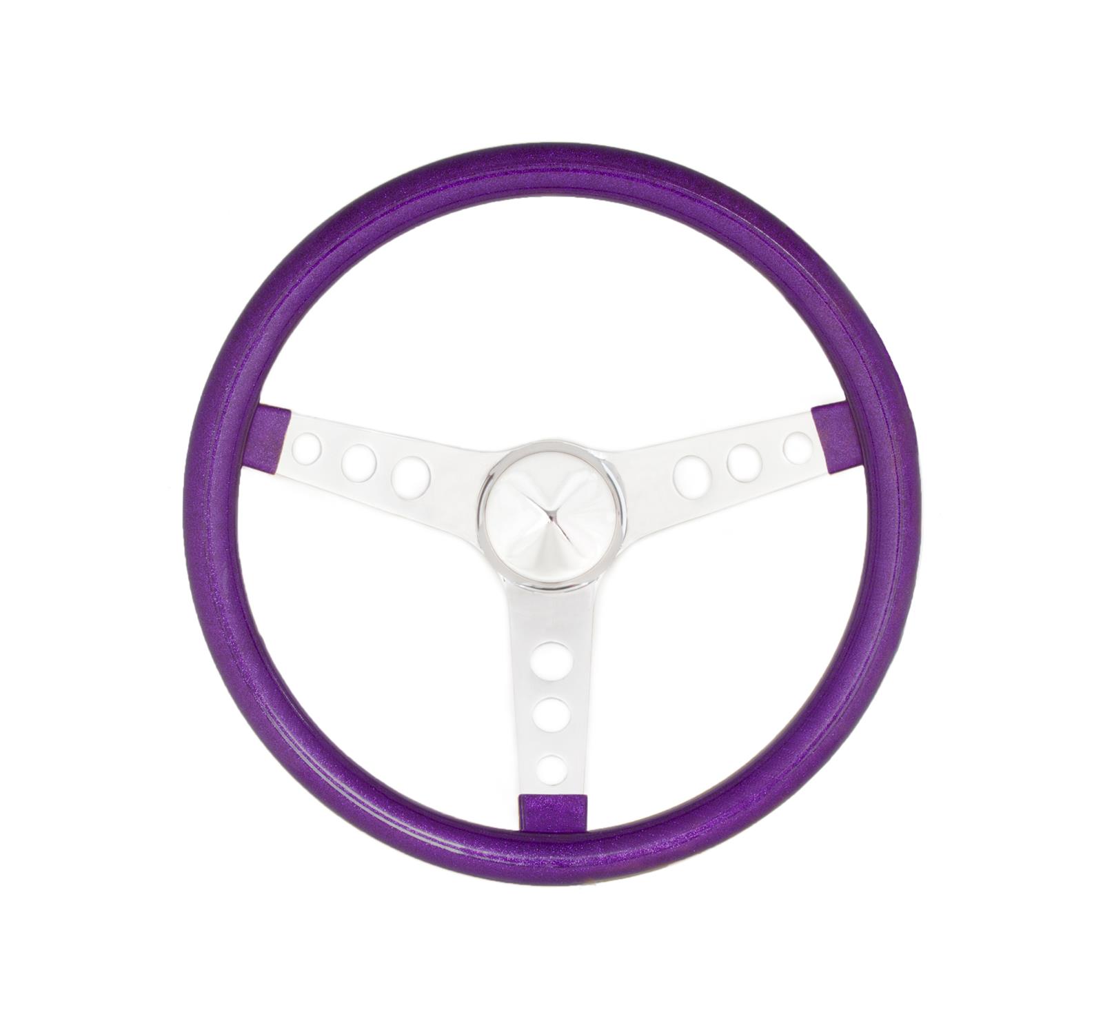 Grant Metal Flake Steering Wheel, Purple/Chrome 13.5 Grant Metal Flake Steering Wheel, Purple/Chrome 13.5