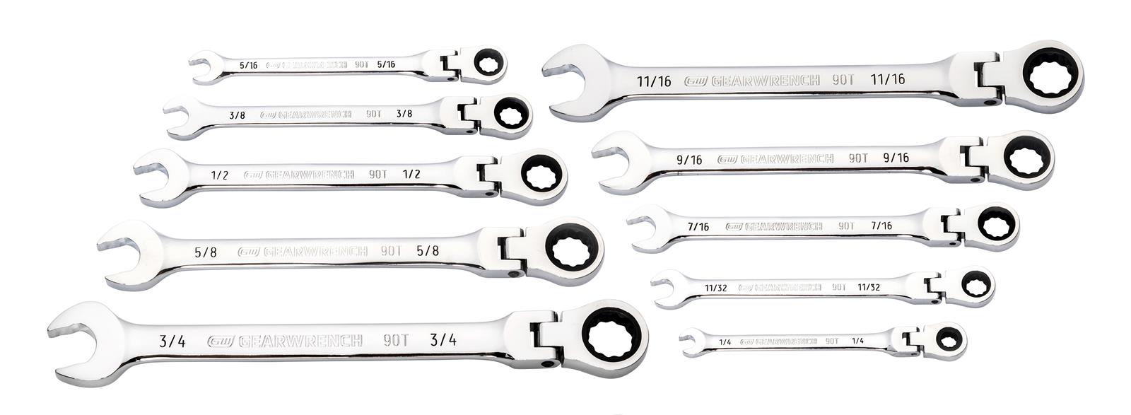 Gearwrench 86758 GearWrench 90T Flex Head Ratcheting Combination Wrench