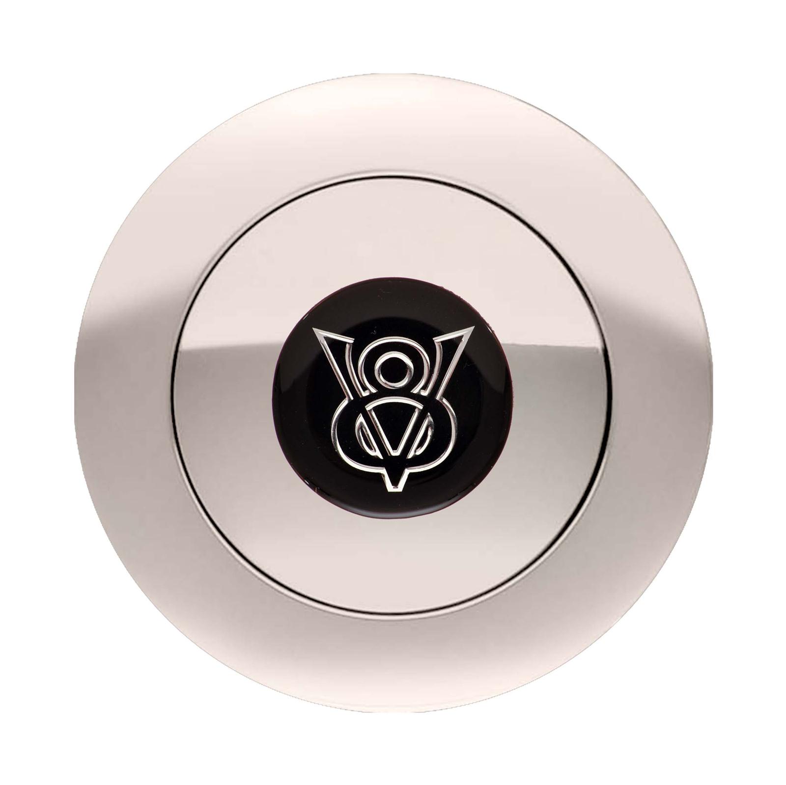 GT Performance GT-9 Large Horn Buttons 11-1163 Button, Large, GT-9, Billet Aluminum, Polished, V8 Colored Emblem, Performance, 3 in. Button Diameter, 4.5 in. Overall Diameter, Each