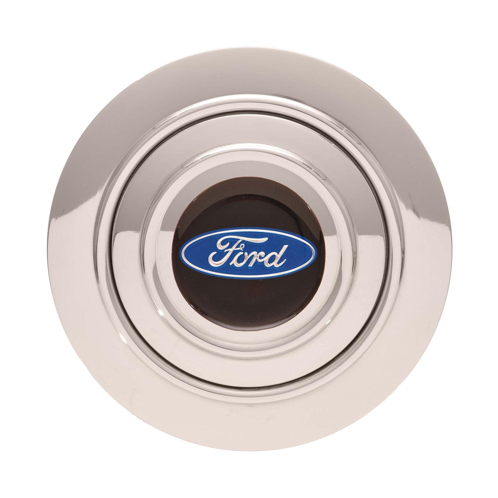 GT Performance GT-9 Banjo-Style Horn Buttons 11-1241 Button, Banjo-Style, Polished Billet Aluminum, Ford Oval Colored Emblem, Performance, Each