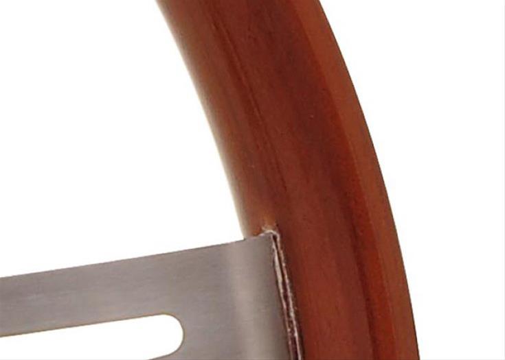 GT Performance GT-3 Retro GM Wood Steering Wheels 36-5457 Wheel, GM, 3-Spoke, Stainless, Brushed, Light Walnut Color Grip,15 in. Dia., 3-Bolt thumbnail 4