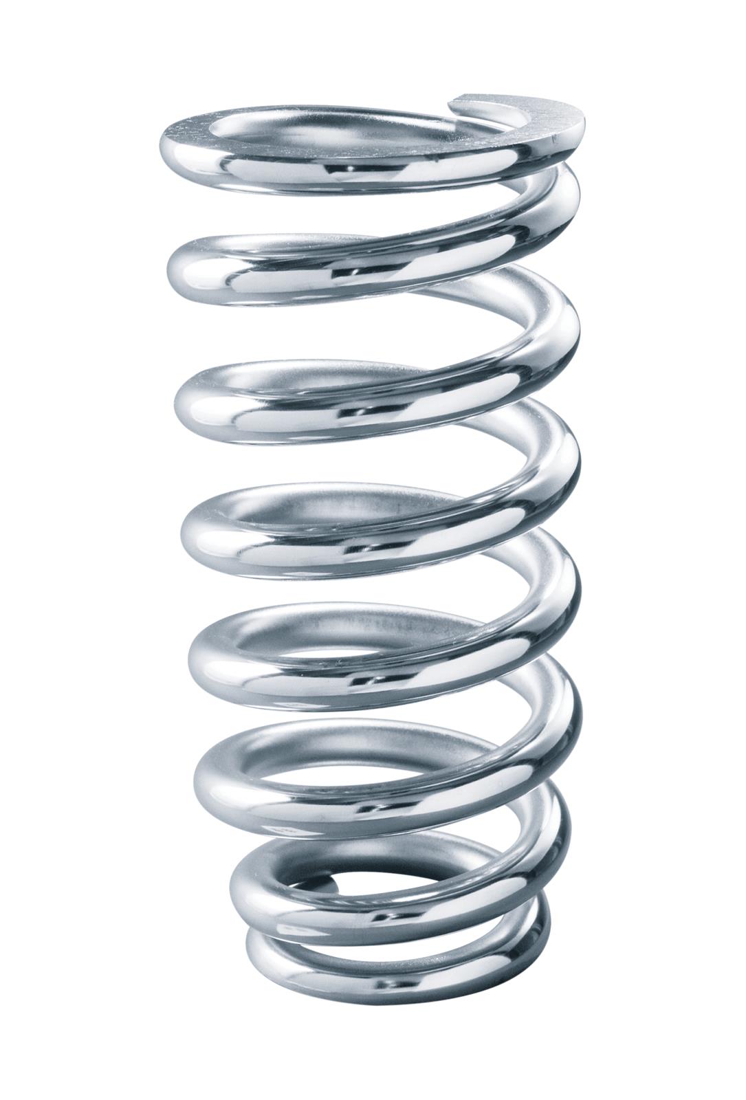 QA1 3-1/2in ID Tapered Spring - 8in Length x 500lbs/in - Chrome Plated thumbnail 2