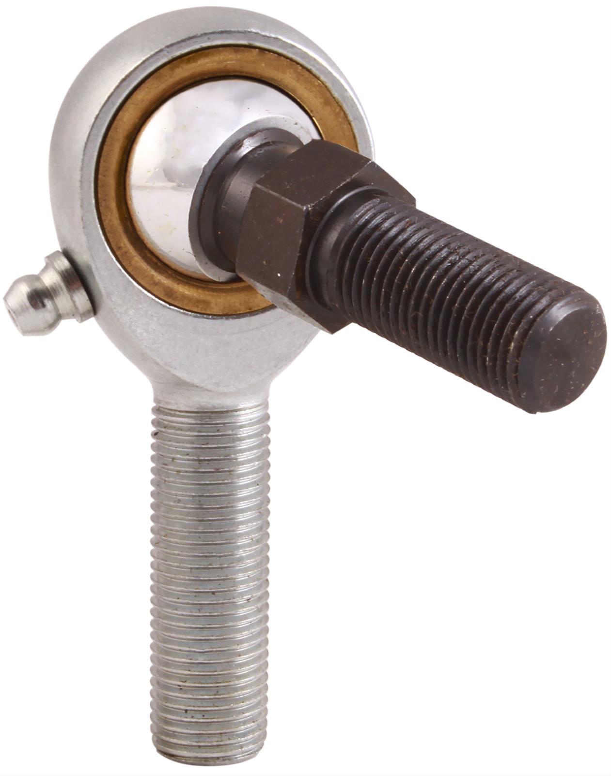 QA1 V Series 3-Pc Rod End - Male/Left Hand - .25in Bore x 1/4-28 w/Stud & Zerk - Carbon Steel