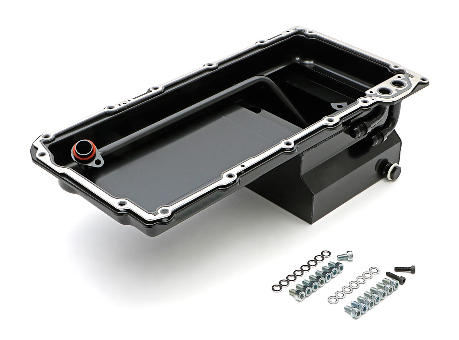 Hamburger's Performance Street LS Swap Oil Pans 0173 Pan, Pan, Street/Strip Style, Wet Rear Sump Style, 7.00 qts. Capacity, Steel, Black, Buick, Chevy, GMC, LS, Each thumbnail 4