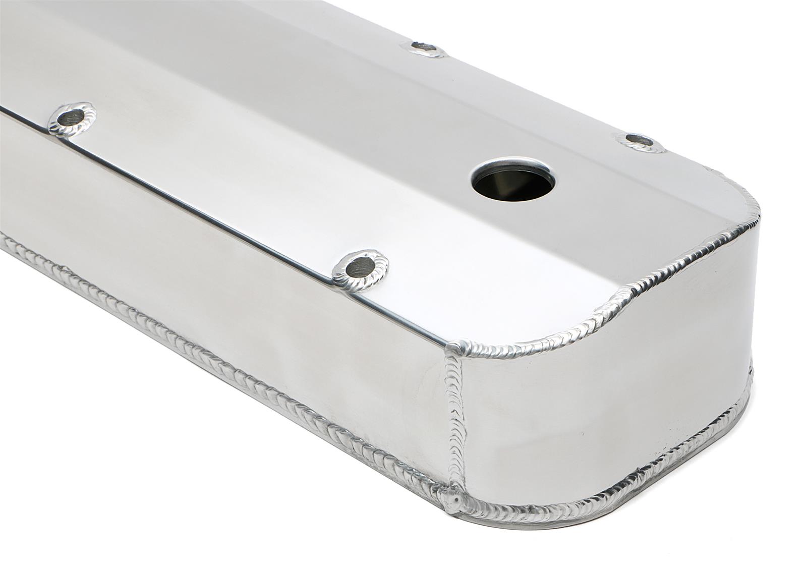 Hamburger's Performance Fabricated Aluminum Valve Covers 1019 Covers, Tall, Aluminum, Brushed, Plain Cover Top, Chevy, Big Block, Perimeter Bolt, Pair thumbnail 2