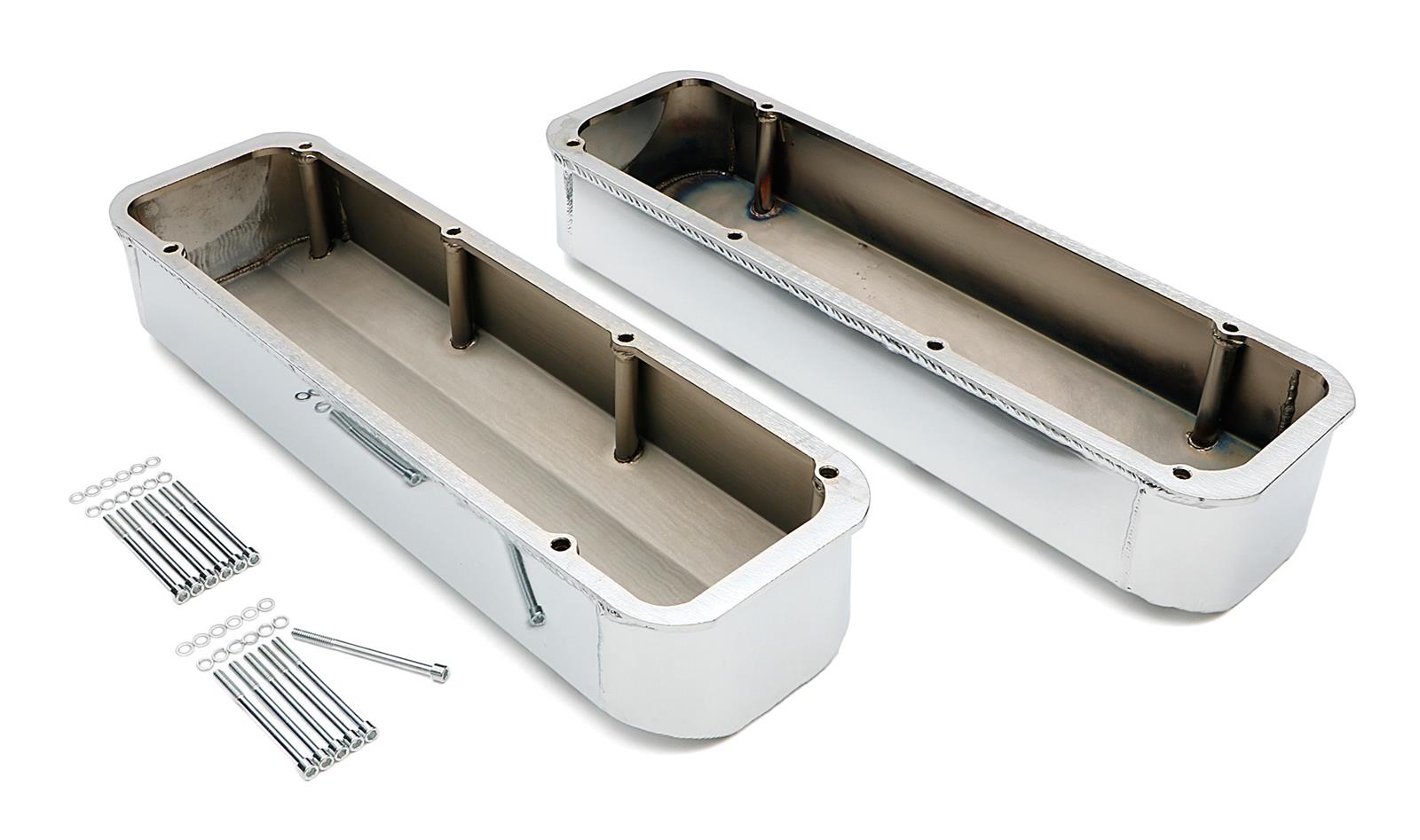 Hamburger's Performance Fabricated Aluminum Valve Covers 1096 Covers, Tall, Fabricated, Aluminum, Natural, Mopar, Big Block, Pair thumbnail 3