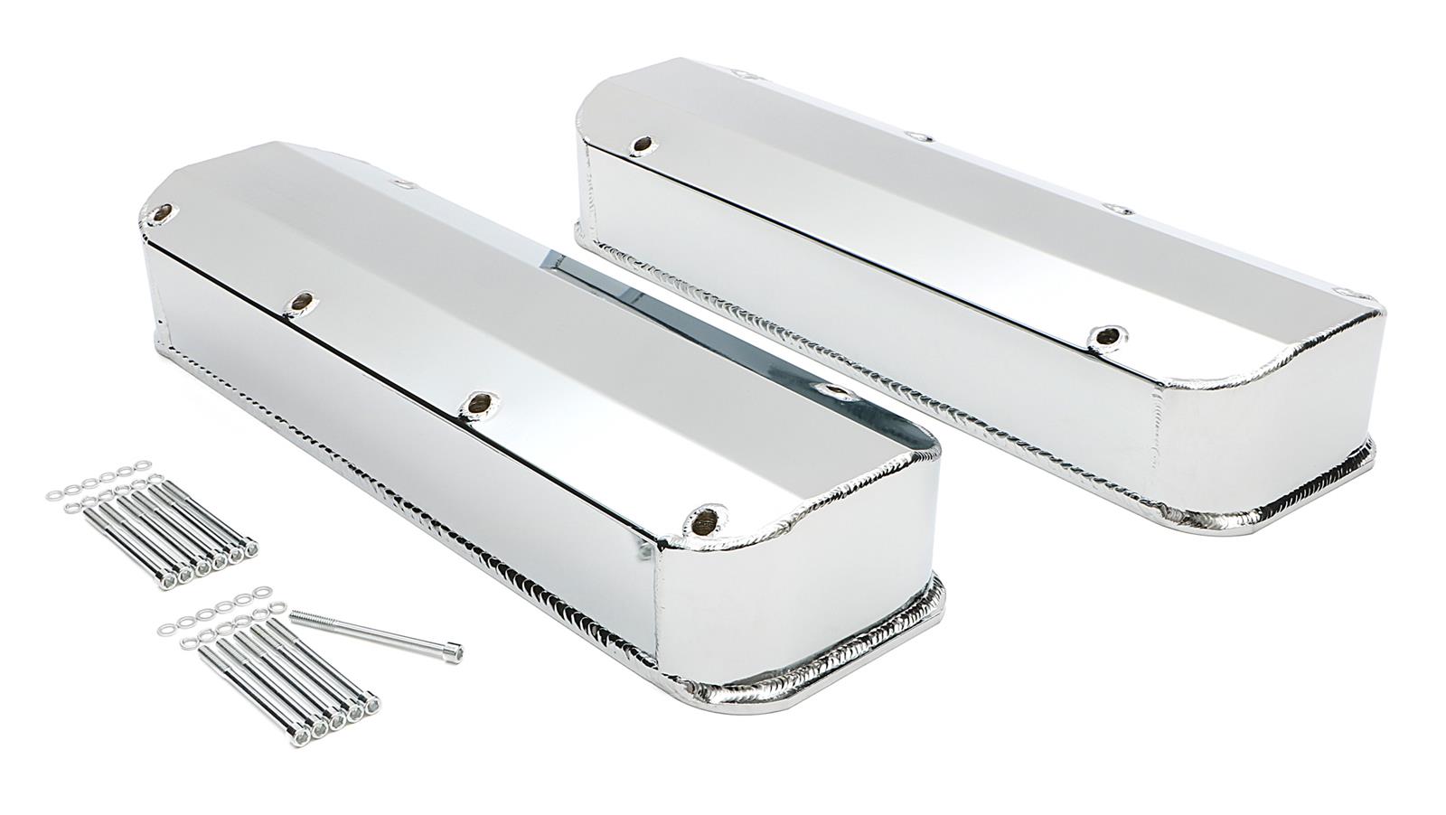 Hamburger's Performance Fabricated Aluminum Valve Covers 1096 Covers, Tall, Fabricated, Aluminum, Natural, Mopar, Big Block, Pair
