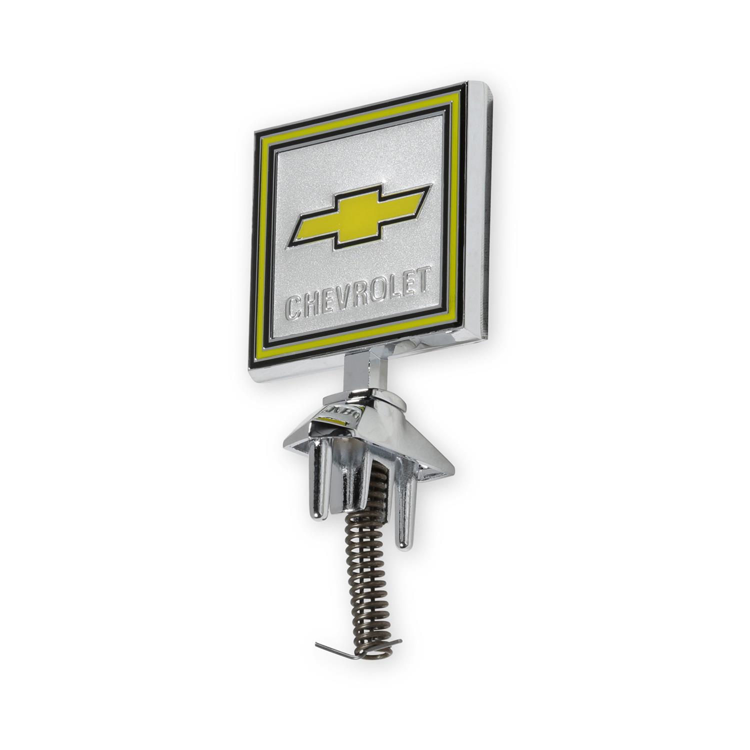 Brothers Trucks Hood Ornaments 04-543 Ornament, Chevrolet Bowtie, Silver/Yellow, Diecast, Stock Mounting, Chevy, GMC, Each thumbnail 3