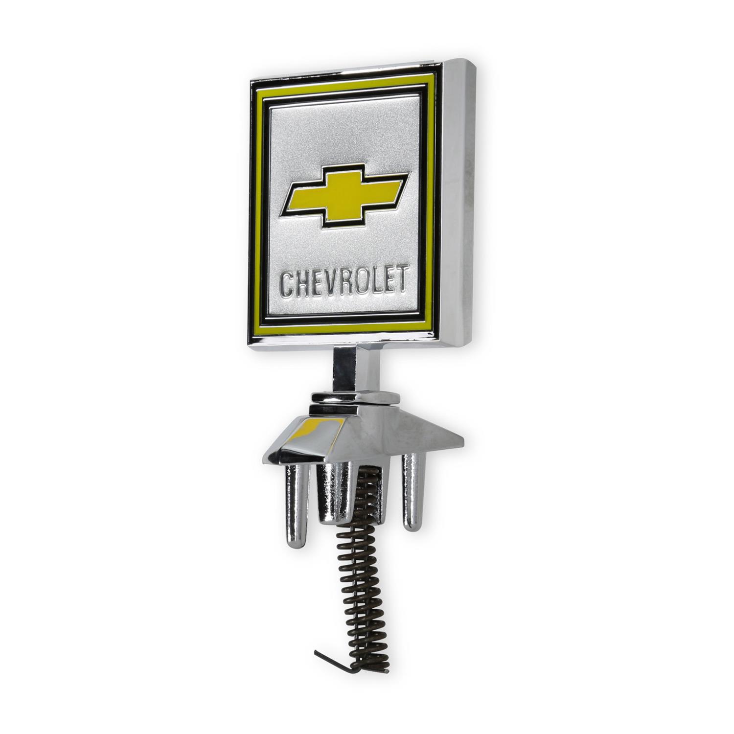 Brothers Trucks Hood Ornaments 04-543 Ornament, Chevrolet Bowtie, Silver/Yellow, Diecast, Stock Mounting, Chevy, GMC, Each thumbnail 2