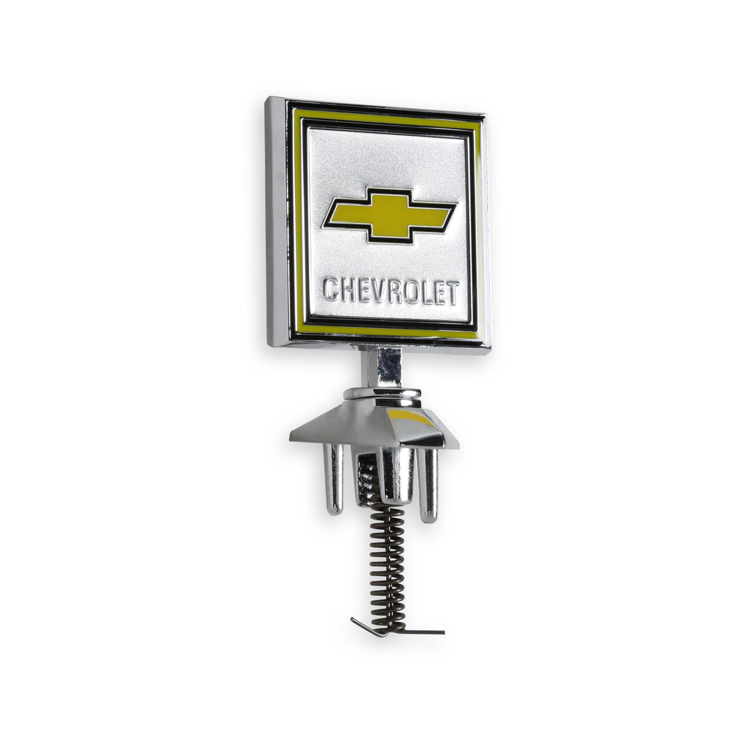 Brothers Trucks Hood Ornaments 04-543 Ornament, Chevrolet Bowtie, Silver/Yellow, Diecast, Stock Mounting, Chevy, GMC, Each thumbnail 4