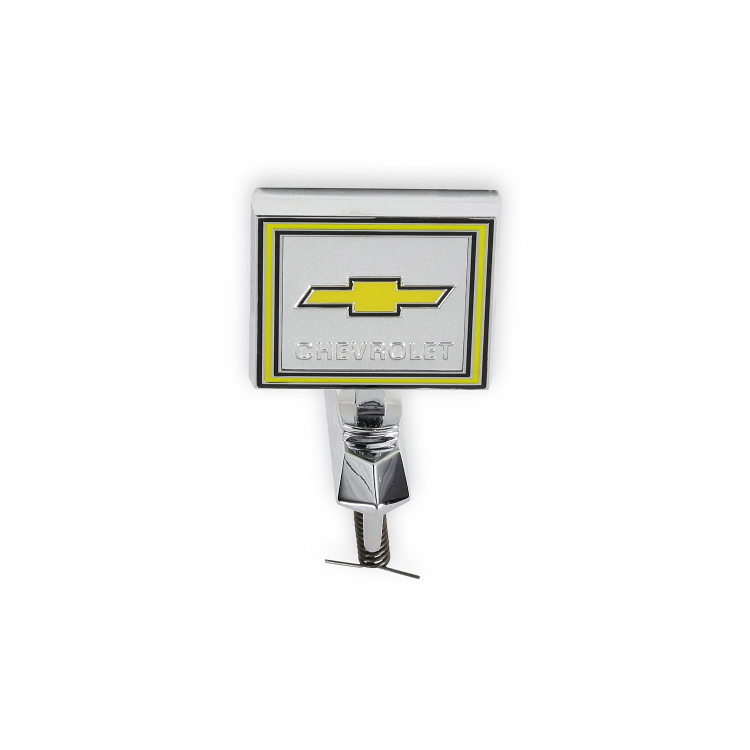 Brothers Trucks Hood Ornaments 04-543 Ornament, Chevrolet Bowtie, Silver/Yellow, Diecast, Stock Mounting, Chevy, GMC, Each thumbnail 6
