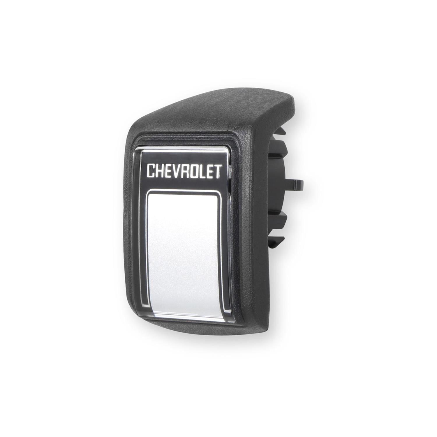 Brothers Trucks Horn Buttons 05-131 Button, Chevrolet Script, Vinyl Wrapped, Silver, Chevy, Each thumbnail 2