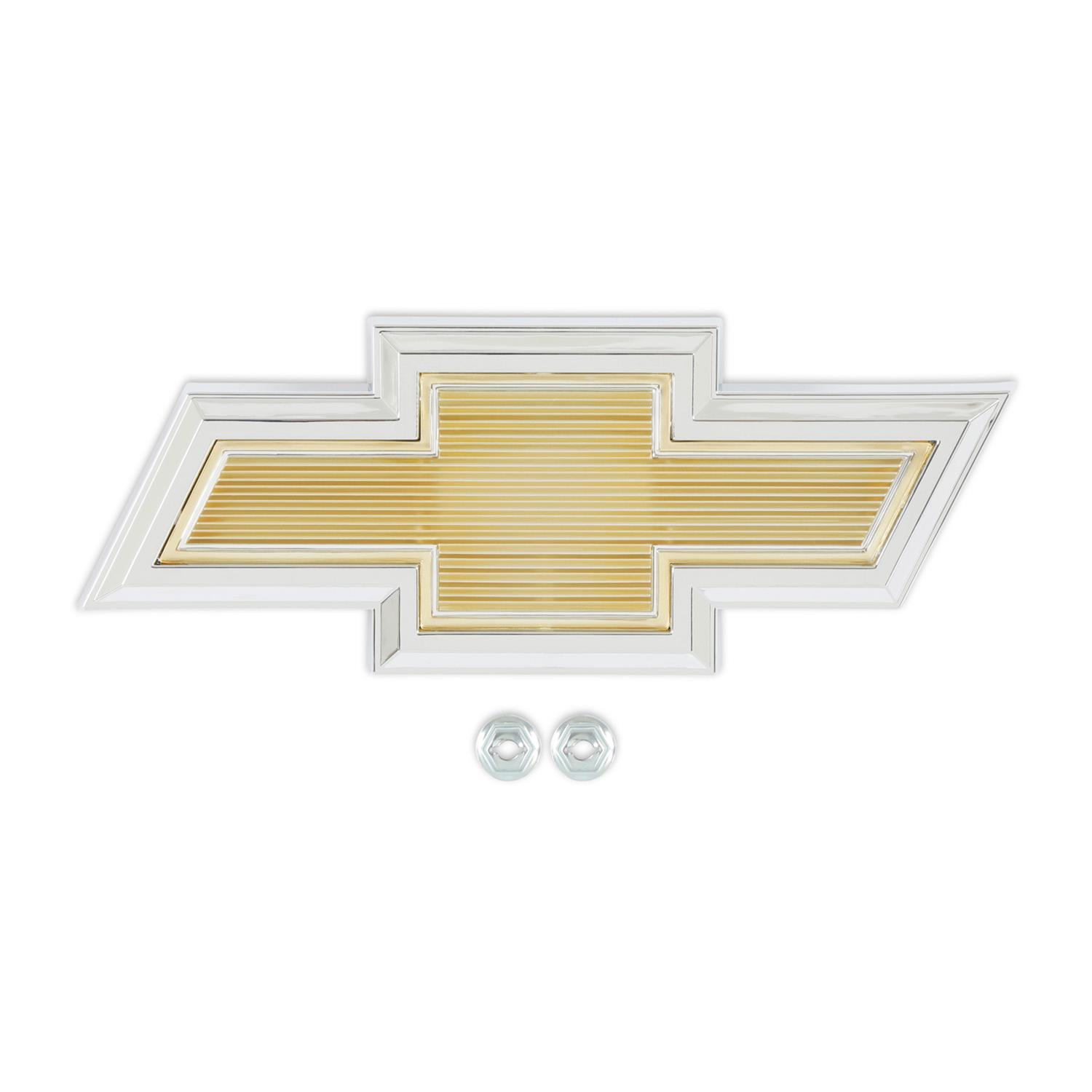 Brothers Trucks Emblems 06-153 Emblems, Silver/Gold, Bowtie, Grille Position, Bolt-on, Chevrolet, GMC, Each thumbnail 2