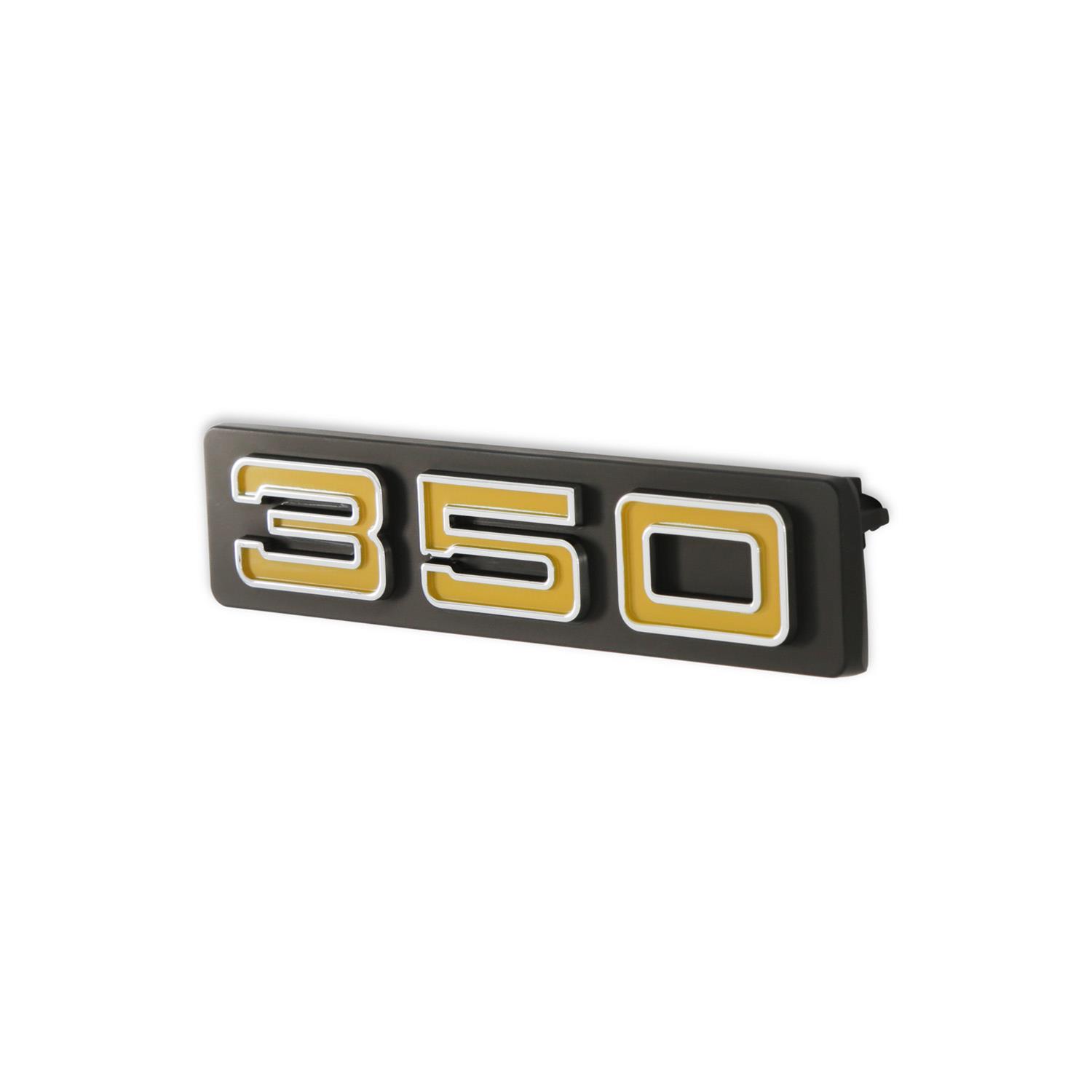 Brothers Trucks Emblems 06-155 Emblems, Black/Gold, 350 Logo, Grille Position, Bolt-on, Chevrolet, GMC, Each thumbnail 4
