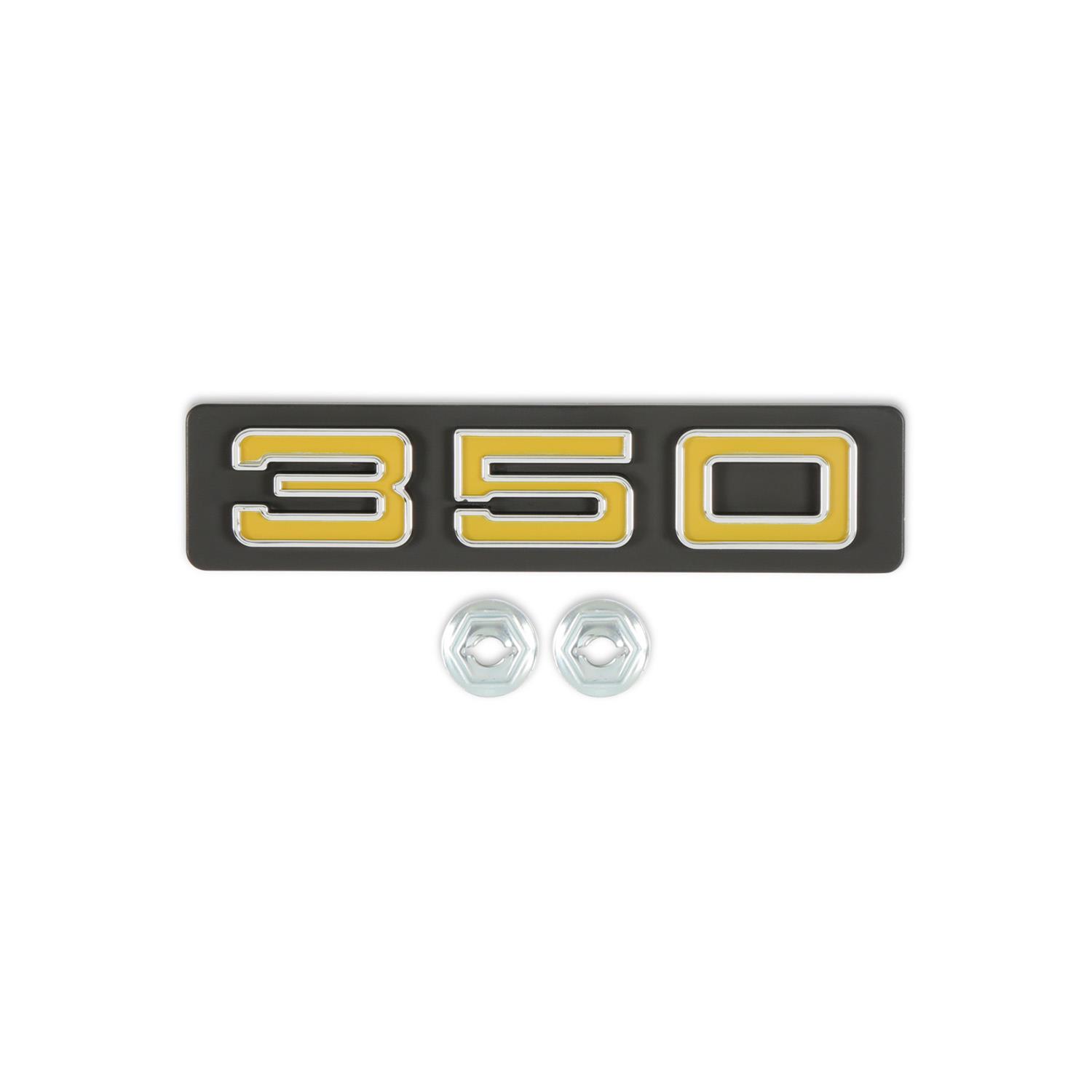 Brothers Trucks Emblems 06-155 Emblems, Black/Gold, 350 Logo, Grille Position, Bolt-on, Chevrolet, GMC, Each thumbnail 5
