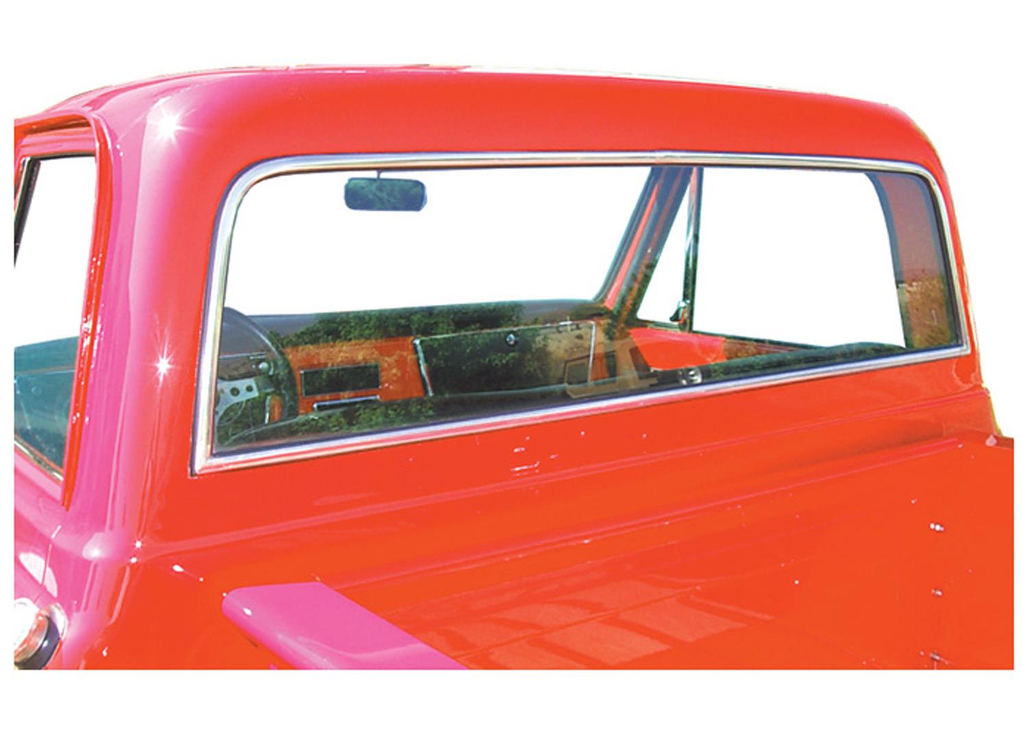 Brothers Trucks Window Trim Moldings 6772 67-72 STAINLESS REAR WINDOW TRIM SET