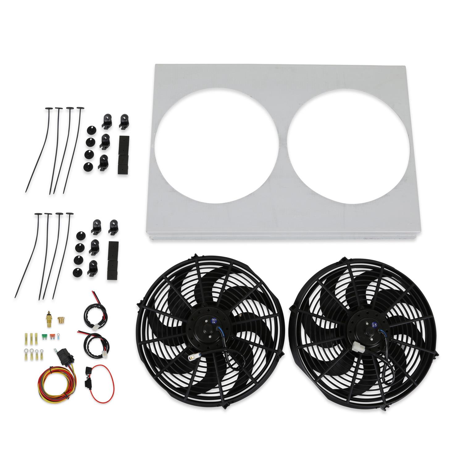 Brothers Trucks Fans, Electric AFS87C2 73-87 CHVY/GMC TRCK AL SHROUD W/FANS-V8 thumbnail 2
