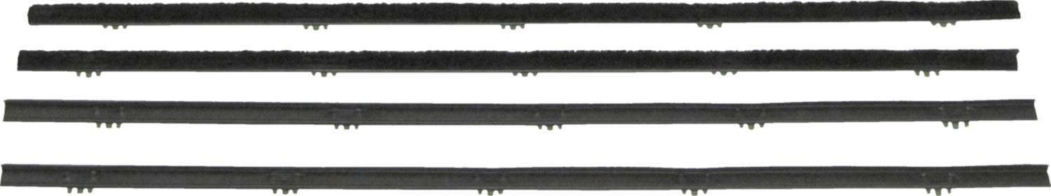 Brothers Trucks Weatherstrip Seals B3025-67 Seals, Door Window Felt Position, with Chrome Trim, Chevrolet, GMC, Set of 4