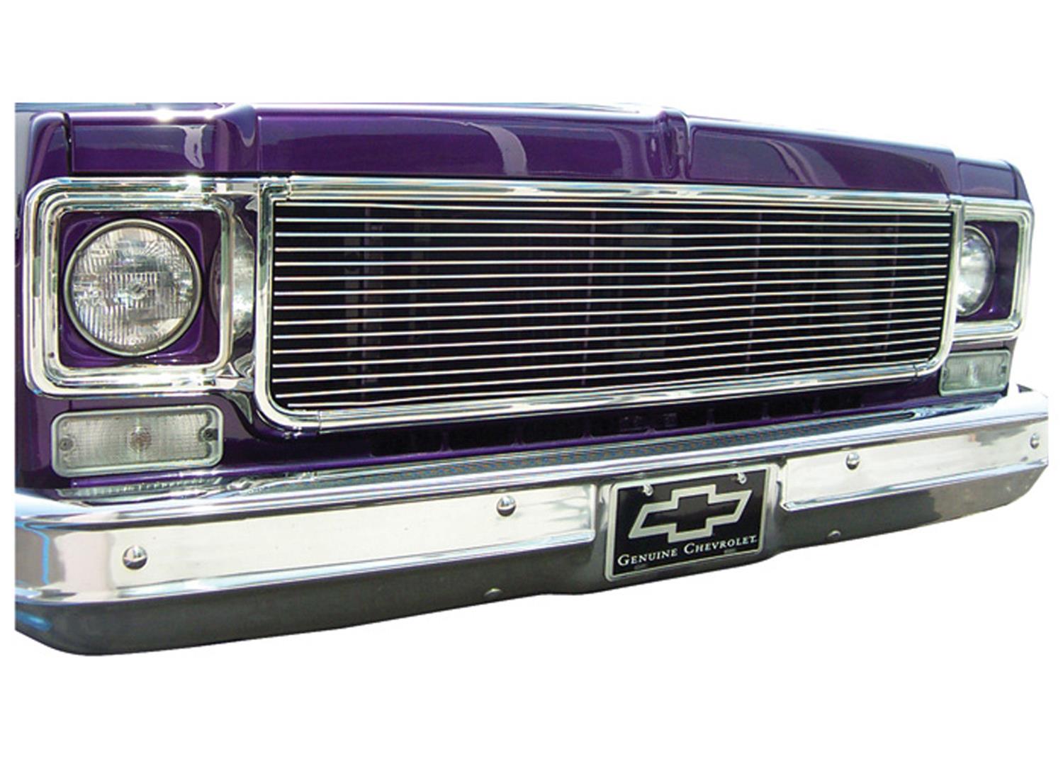 Brothers Trucks Grille Inserts BIL7380 Inserts, Insert/Overlay Type, Main Position, Horizontal Bar Style, Aluminum, Brushed, Chevrolet, GMC, Each